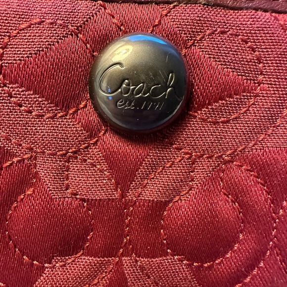 Authentic Coach Signature Satin & Leather Wallet in Beautiful Burgundy & Pink! - Picture 8 of 10